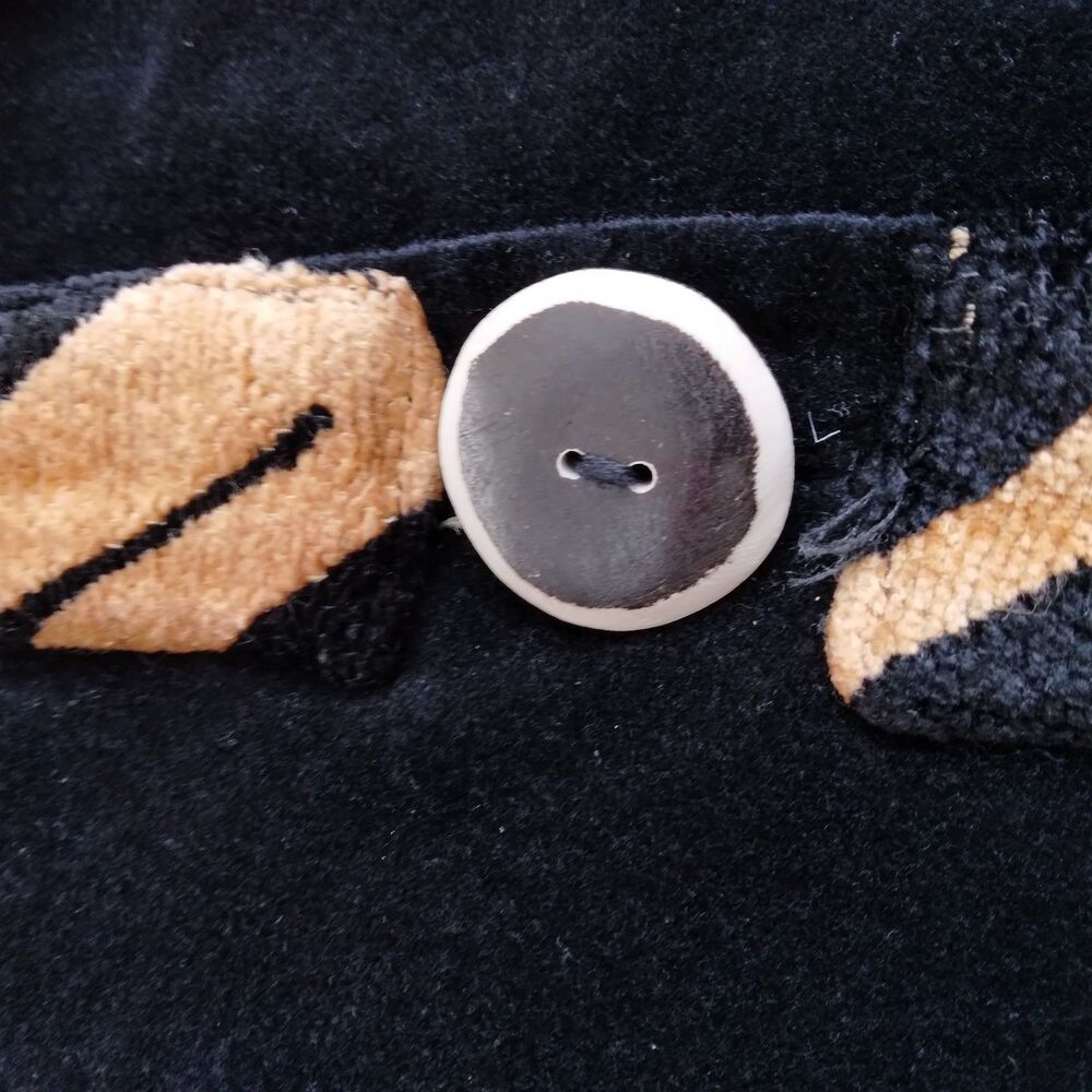 New Direction Blazer Jacket Black Velour Tiger Print 90s Mob Wife Womens Size XL - Picture 5 of 9